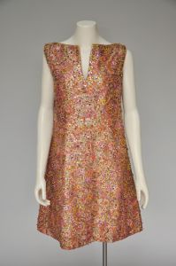 1960s Malcolm Starr Highly Embellished Beaded Sequin Party Dress M/L