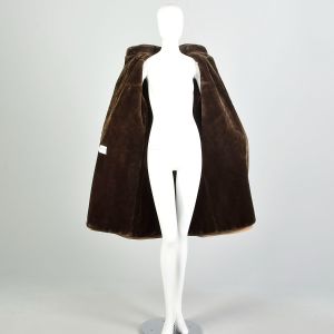 Large 1990s Tan Brown Windbreaker Faux Fur Lined Buttoned Rain Coat - Fashionconservatory.com