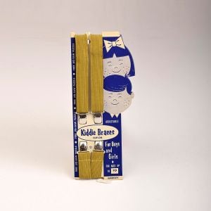 1950s Childrens Suspenders Braces Vintage 50s Kids Kiddie Braces Clip On Unisex Baby Blue Mustard 