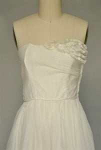 40s 50s Ceil Chapman ivory silk organza party dress XS - Fashionconservatory.com