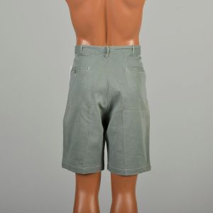 33'' 1960s Sage Green Shorts Cool Cord Lightweight Summer Spring  - Fashionconservatory.com