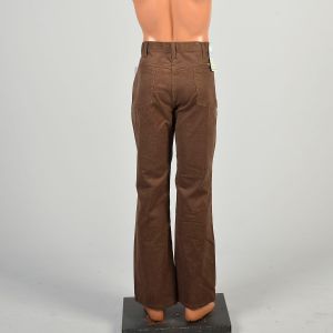 38 x 32 1970s Brown Corduroy Wrangler Pants Bootleg Flare Deadstock Trousers - Fashionconservatory.com