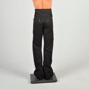 34 x 35 Black VGRANTHAM Pants Cotton Utility Cargo High Rise Wide Leg Italian Designer Trousers - Fashionconservatory.com