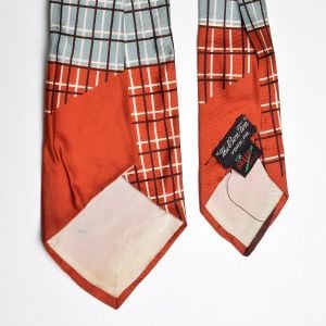 1940s Orange Print Necktie Brown Neck Tie - Fashionconservatory.com