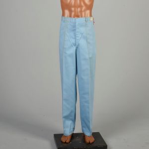 38 x 32 Baby Blue Cool Cord Pants Sanforized Cotton Office Workwear Sportswear Deadstock Trousers 