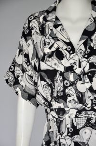 1980s Picasso print dress S/M - Fashionconservatory.com