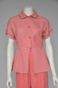 1940s coral loungewear pant set XS-M - Fashionconservatory.com