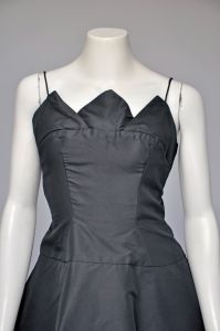 1950s black cocktail dress with peplum M - Fashionconservatory.com