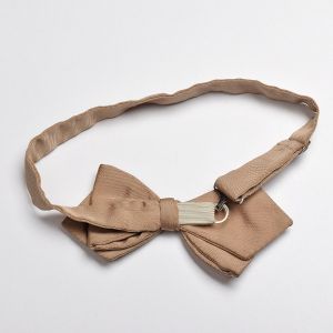 1960s Pre-Tied Tan Bow Tie Fully Adjustable - Fashionconservatory.com
