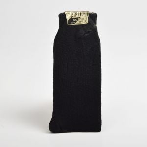 Size 10 - 13 1950s Deadstock Ribbed Knit Black Stretch Socks Trouser Calf Height - Fashionconservatory.com