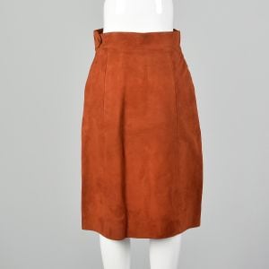 Small 1970s Via Veneto Skirt Leather Suede  - Fashionconservatory.com