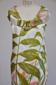 vintage 1960s Bill Blass hand painted silk shift w/ tulip print S/M - Fashionconservatory.com