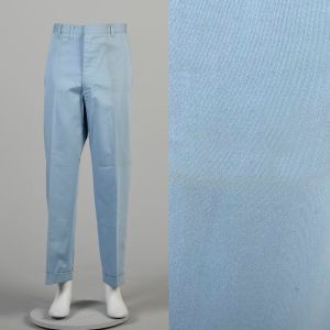 1950s Washington Dee Cee Pants Deadstock Baby Blue Gabardine Sanforized Cotton Workwear 