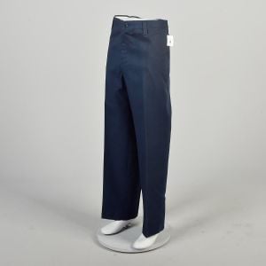 XL 1950s Deadstock Navy Blue Twill Workwear Pants - Fashionconservatory.com