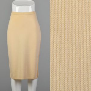 Large 1990s Ferragamo Skirt Cream Knit