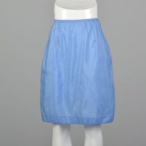 Small 1960s American Maid Blue Half Slip Vintage Lingerie Nylon Elastic Waistband