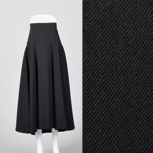 Large Yohji Yamamoto Skirt High Waist Black Full Circle Skirt