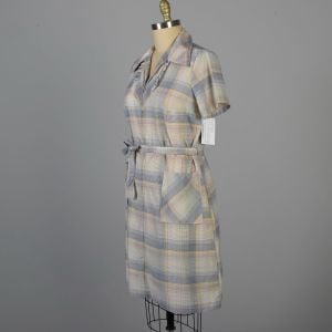 XXL 1950s Lightweight Plaid Belted Dress - Fashionconservatory.com