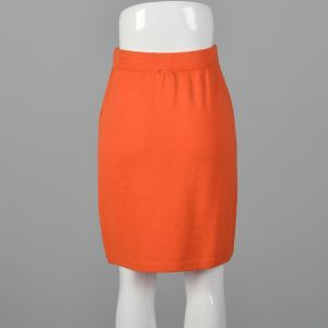 XS St John Skirt Bright Orange Knit - Fashionconservatory.com
