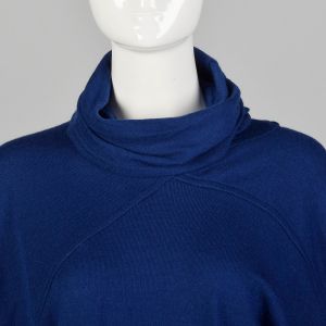 XS-Large Blue Slouchy Turtleneck Batwing Sleeve Sweater by Dalton - Fashionconservatory.com