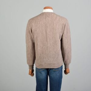 Medium 1980s Heathered Gray Cardigan Virgin Wool Button Front Arnold Palmer Golf Sweater  - Fashionconservatory.com