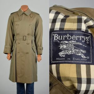 1990s Tan Iridescent Trench Coat Burberry's Novacheck Chin Strap All Seasons Zip Liner Overcoat 