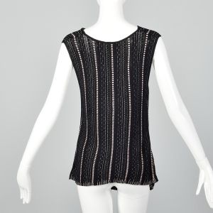 Medium 2000s Christian Lacroix Top Black Knit Tank - Fashionconservatory.com