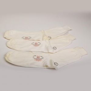 Size 13 1950s Mens Deadstock White Socks 100% Cotton 3 Pair Work Wear