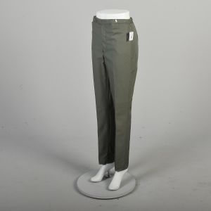 Small 1960s Deadstock Olive Green Tapered Leg Pants - Fashionconservatory.com