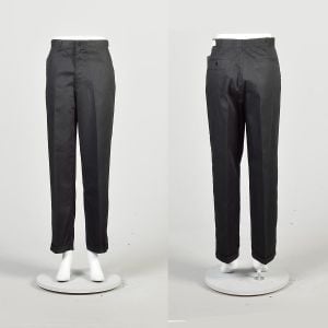 Small 1960s Deadstock Black Tapered Leg Pants 