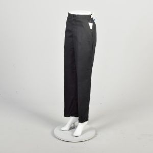 Small 1960s Deadstock Black Tapered Leg Pants  - Fashionconservatory.com