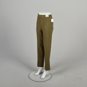 XS 1960s Deadstock Olive Green Worsted Wool Tapered Leg Pants - Fashionconservatory.com