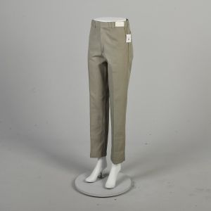 XS 1960s Deadstock Sanforized Cotton Gabardine Flat Front Tapered Leg Pants  - Fashionconservatory.com