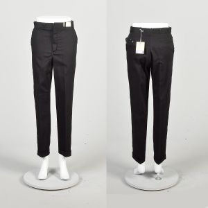 XS 1960s Deadstock Sanforized Plus Cotton Texture Striped Flat Front Pants