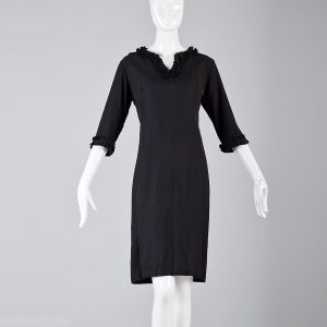 1960s LBD Ruffle Trim Elbow Sleeves Versatile
