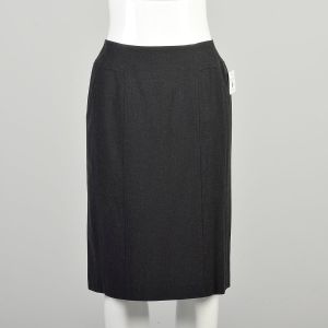 Medium 2000s Gray Skirt Pleated Charcoal Straight Pencil Business Casual Office Secretary Skirt 