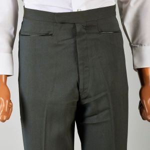 30x32 Mens NOS VTG 60s Mod Green Bronze Sharkskin Leather Tapered Pants - Fashionconservatory.com