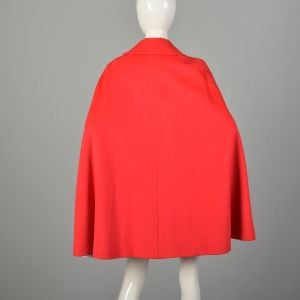 OSFM 1960s Cape Bright Orange Double Breasted Day Glo Neon - Fashionconservatory.com