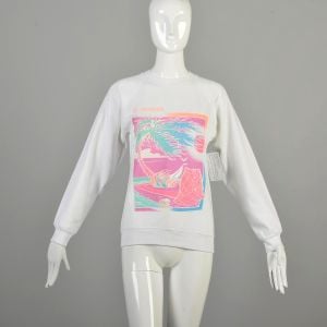 Small 1980s Glitter Souvenir Sweatshirt St Maarten