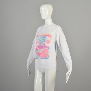 Small 1980s Glitter Souvenir Sweatshirt St Maarten - Fashionconservatory.com