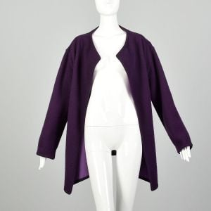 Eileen Fisher Purple Knit Cardigan Aubergine Clutch Jacket Designer