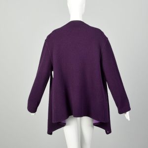 Eileen Fisher Purple Knit Cardigan Aubergine Clutch Jacket Designer - Fashionconservatory.com