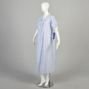 XL 1980s Lanz of Salzburg Deadstock Nightgown Summer Eyelet Ruffle Floral Maxi  - Fashionconservatory.com
