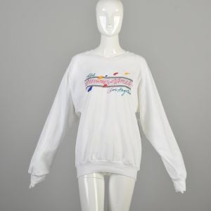 Large 1980s Summer Olympics 1984 Los Angeles Crew Neck Sweatshirt