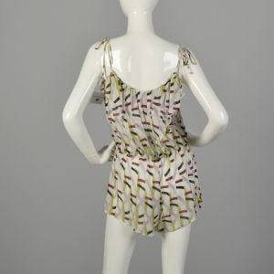 Medium Diane Von Furstenberg Romper Sheer Linen Summer - Fashionconservatory.com