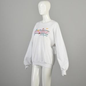 Large 1980s Summer Olympics 1984 Los Angeles Crew Neck Sweatshirt - Fashionconservatory.com