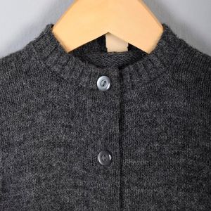 1960s Girls Heathered Gray Button Up Sweater Long Sleeve Cardigan Mid Century Orlon Acrylic 60s Vint - Fashionconservatory.com