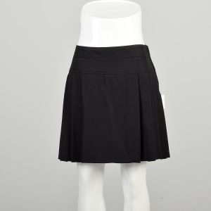 Medium 2000s Jean Paul Gaultier Wool Skirt Black Faux Welt Pocket Pleated Micro Mini Designer Skirt  - Fashionconservatory.com