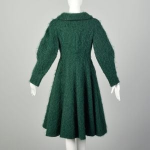 XS F/W 2007 Alberta Ferretti Green Princess Coat Lightweight Mohair Outerwear - Fashionconservatory.com