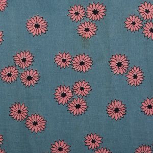 1940s Blue and Pink Floral Smock Apron - Fashionconservatory.com